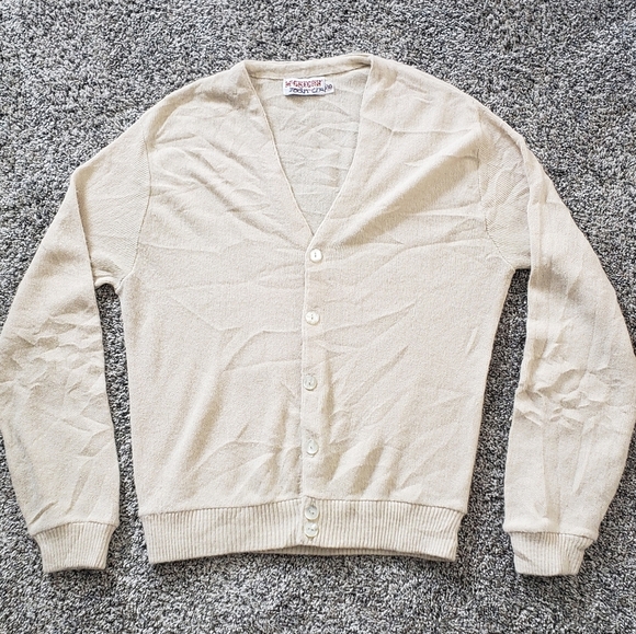 McGregor | Vintage 80's Kurt Cobain Grunge Punk Wool Cardigan Sweater - Picture 1 of 6